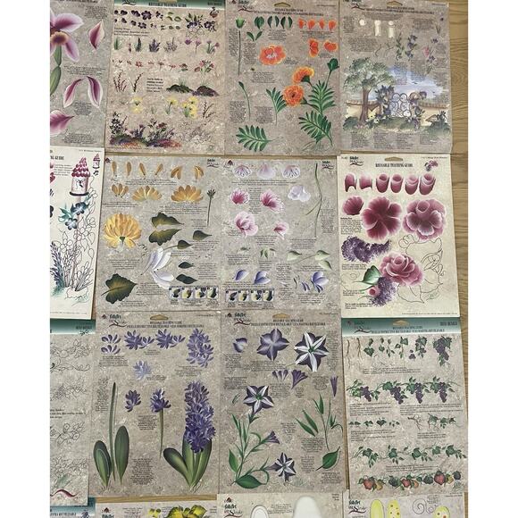 Donna Dewberry Painting Guides Folk Art Plaid One Stroke Cottage Floral Lot 20 - Picture 6 of 11